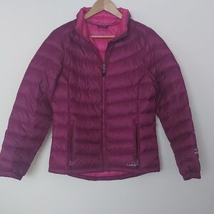 L.L. Bean Women's Purple Jacket 850 Down Filled Puffer Zip Pockets Size Small